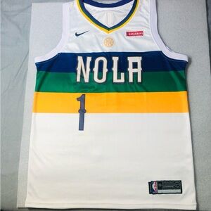 Nike New Orleans Pelicans #1 Zion Williamson Mardi Gras Ed Jersey-Stitched Sz 50
